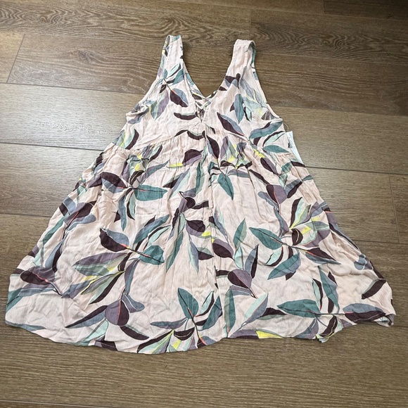 Rip Curl Women's Floral Cover-up Dress Boho Tank Double V NWT Sz S Flowly, Pink - Picture 2 of 8